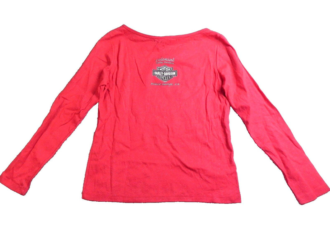 VTG Harley Davidson Shirt Womens Extra Large Motorcycle Cut Out Prince George