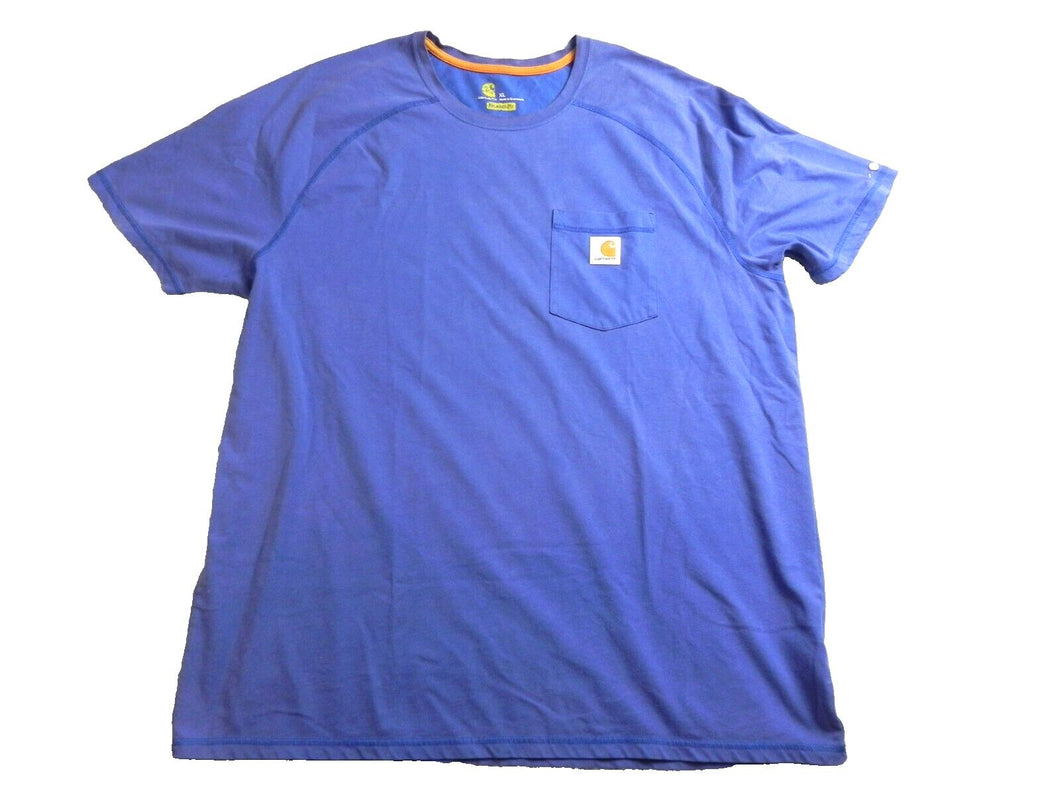 Carhartt Shirt Adult Extra Large Blue Relaxed Fit Chest Pocket Workwear Mens