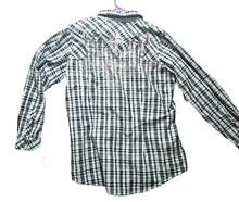 Load image into Gallery viewer, Wrangler Rock by 47 Shirt Women Extra Large Western Cowgirl Affliction Button Up
