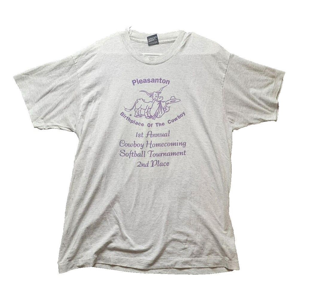 VTG Pleasanton Shirt Adult Extra Large Cowboy Homecoming Single Stitch 90s Mens