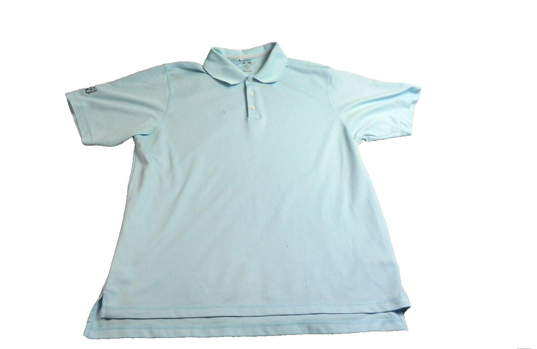 Adidas Shirt Adult 2XL XXL Light Blue Climalite Orange Lake Golf Polo Sporty Men