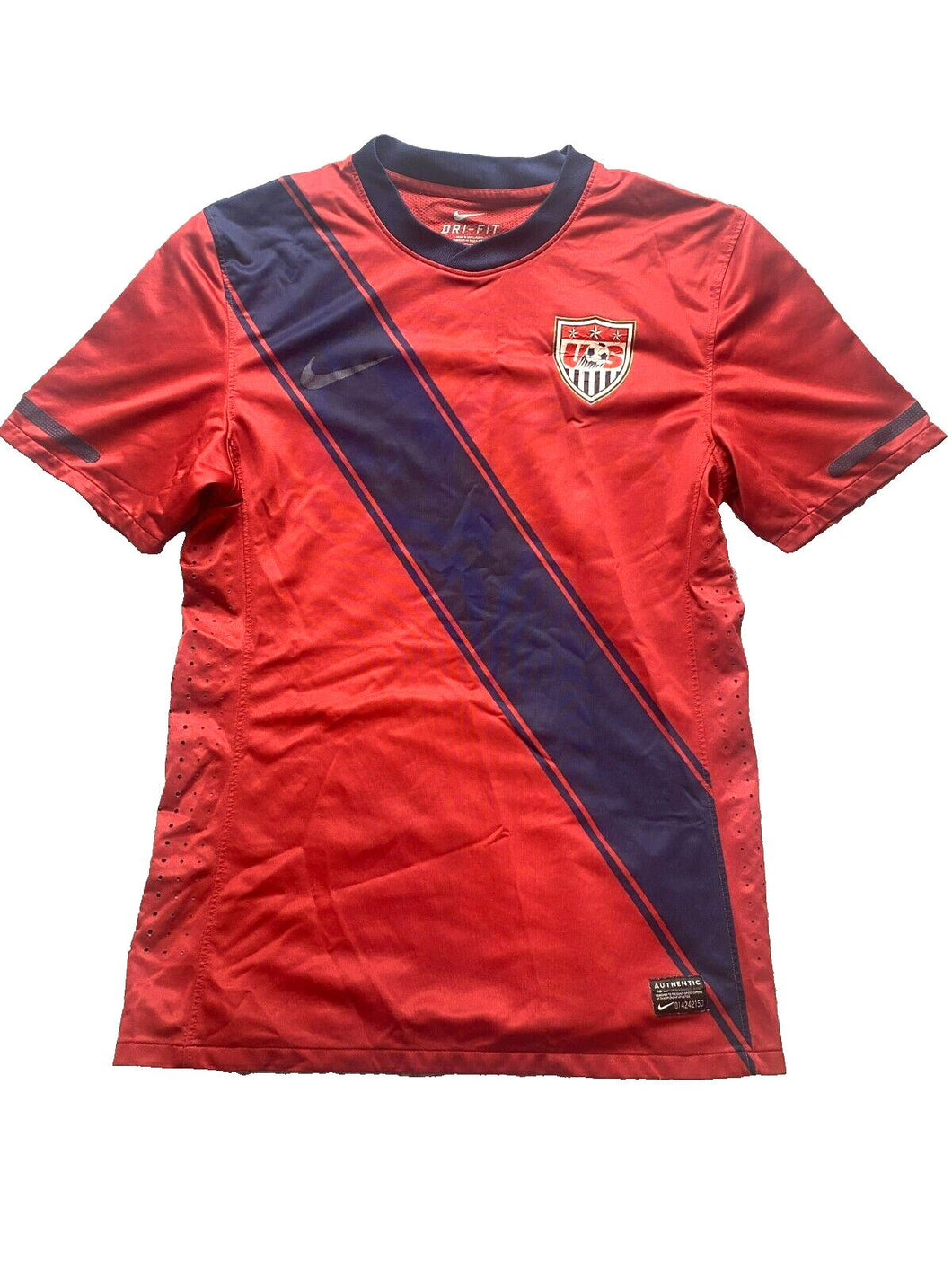 Nike Jersey Adult Medium Red Navy United States Soccer Dri Fit Authentic USA Men