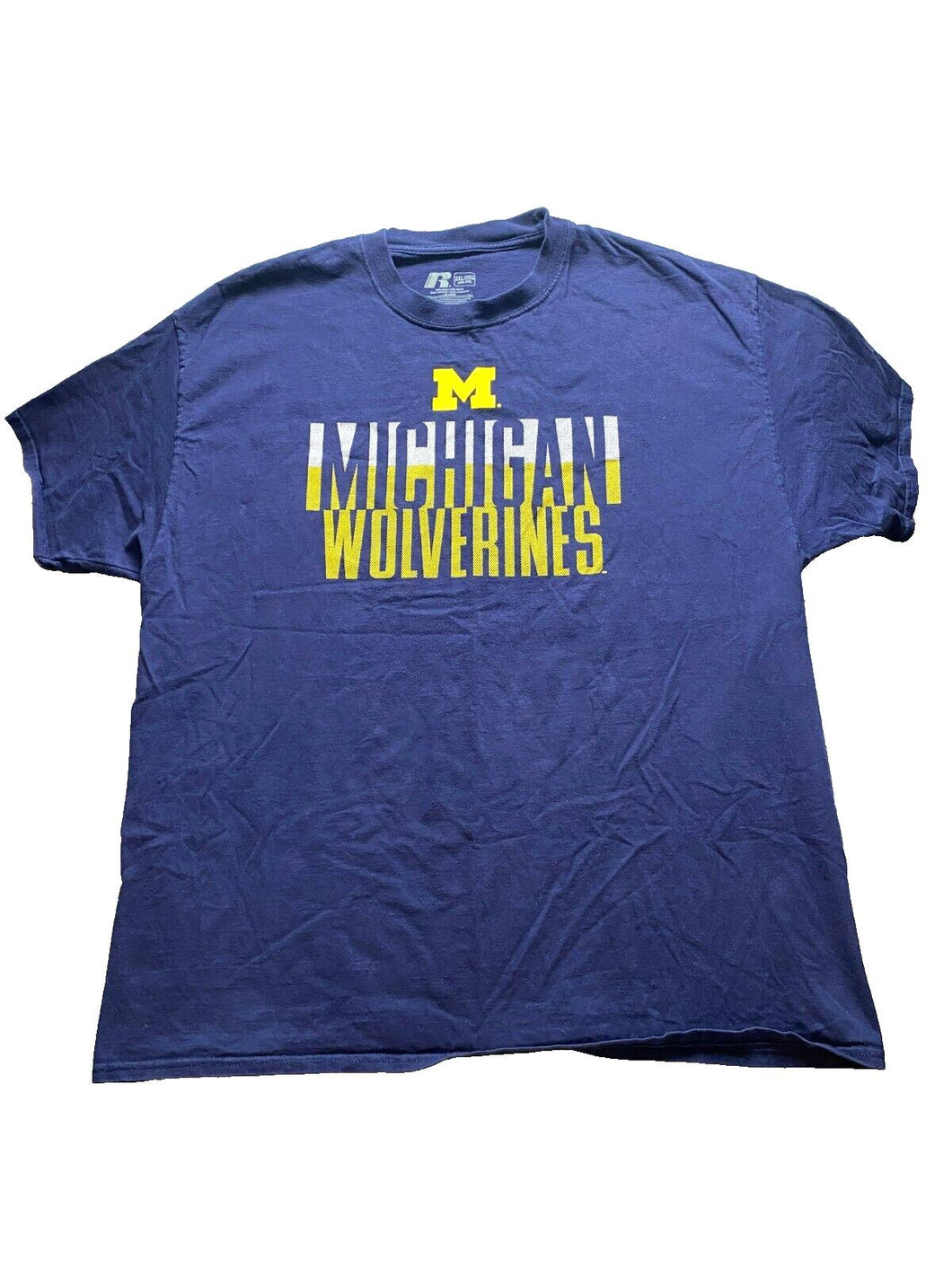 Michigan Wolverines Shirt Adult 2XL XXL Navy Blue Sportswear NCAA Sporty Mens