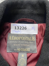 Load image into Gallery viewer, Aeropostale Jacket Adult Medium Black Lined Quilted Wool Viscose Full Zip Mens
