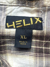 Load image into Gallery viewer, Helix Shirt Adult Extra Large Brown Beige Flannel Athletic Fit Button Up Mens
