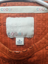 Load image into Gallery viewer, Coogi Shirt Adult Extra Large Orange AOP Spellout Logo Streetwear Pullover Mens
