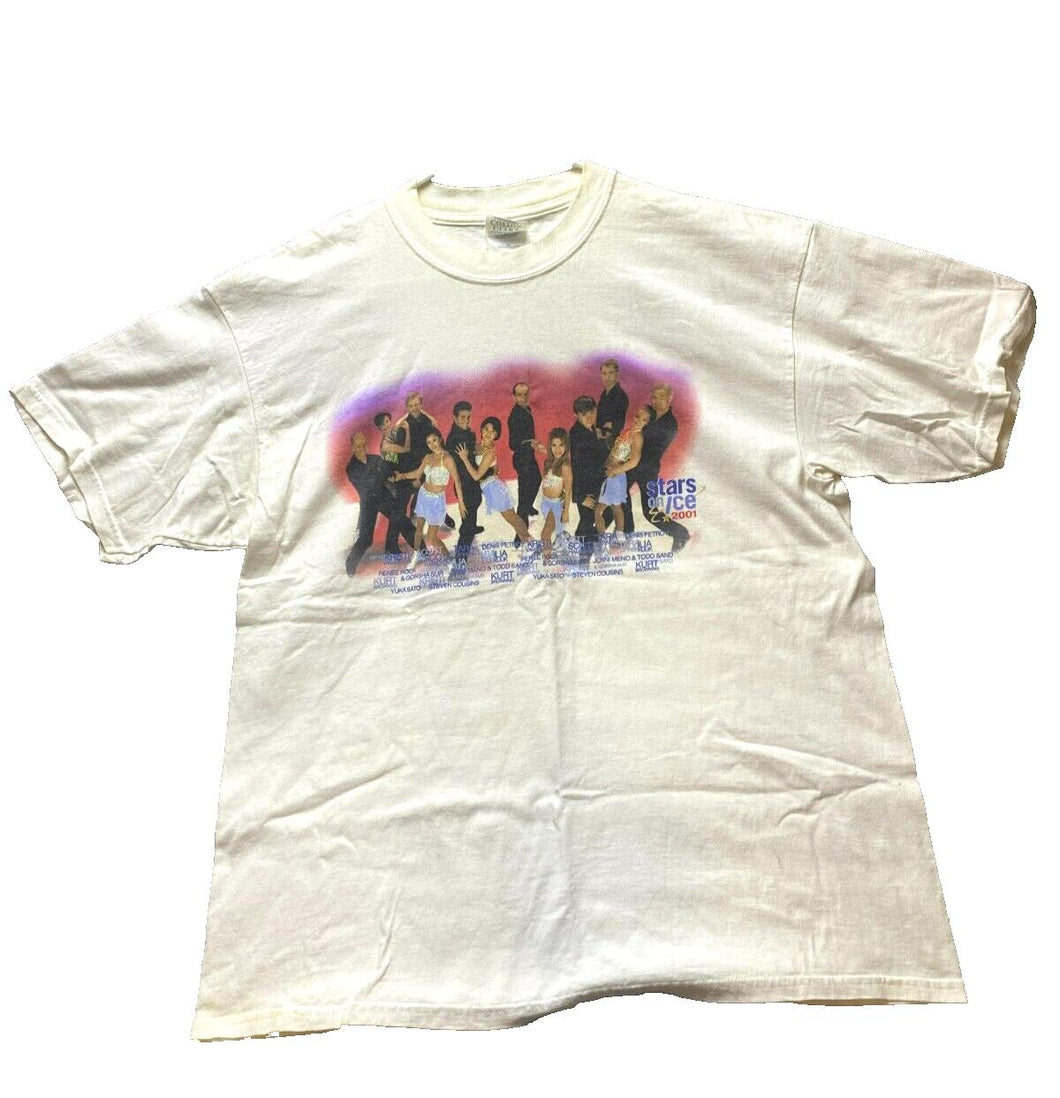 VTG Stars On Ice Shirt Adult Extra Large Ivory 2001 Signature Streetwear Mens