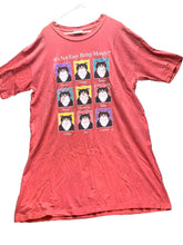 Load image into Gallery viewer, VTG Cat Shirt Womens OSFA Peach Moody Kitty Funny 90s Vanity Fair Sleepshirt
