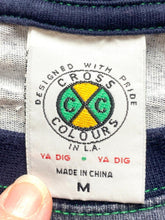 Load image into Gallery viewer, Cross Colours Shirt Adult Medium Rainbow Striped Hip Hop Skater Streetwear Mens
