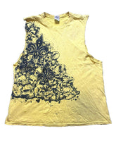 Load image into Gallery viewer, Vintage Fleur De Lis Shirt Adult Large Yellow Skull Gothic Grunge Affliction Men
