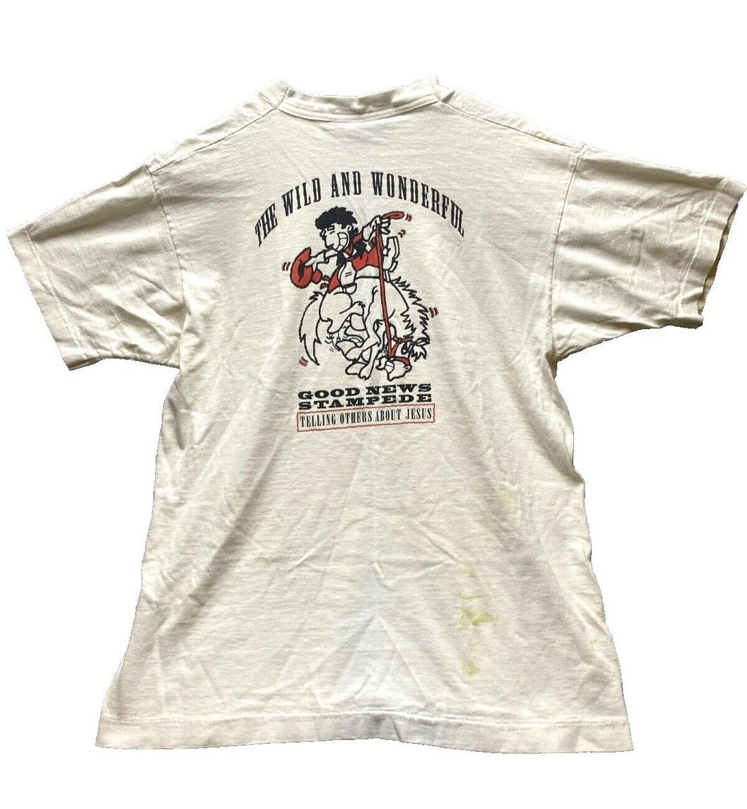 VTG FCBC San Antonio Shirt Adult Large Single Stitch Christian Jesus 90s Rodeo