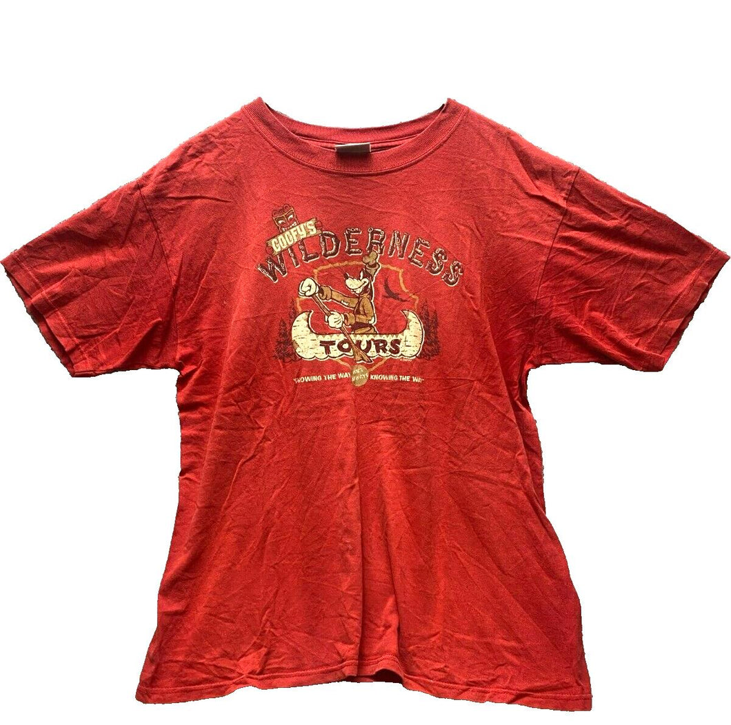 Goofy's Wilderness Shirt Adult Medium Disney Parks Tours USA Tiki Boating Mens