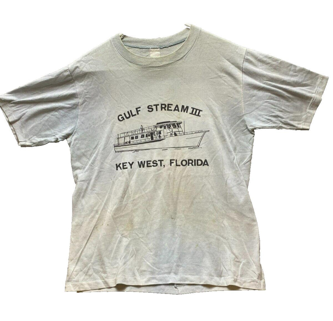 VTG Gulf Stream Eagle Shirt Adult Medium Single Stitch Key West Florida 80s Mens