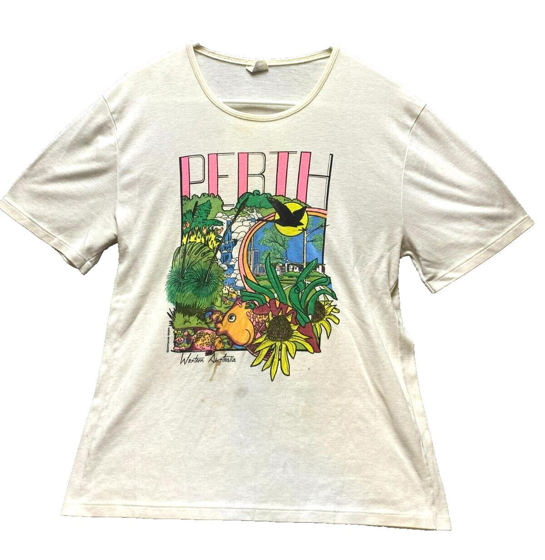 VTG Australian Grown Shirt Womens Extra Large Perth Single Stitch 80s 90s Art