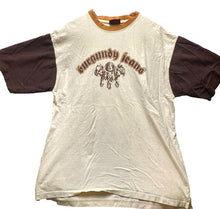 Load image into Gallery viewer, Burgundy Shirt Adult Large Beige Oversized Slit Rap Hip Hop Streetwear Mens
