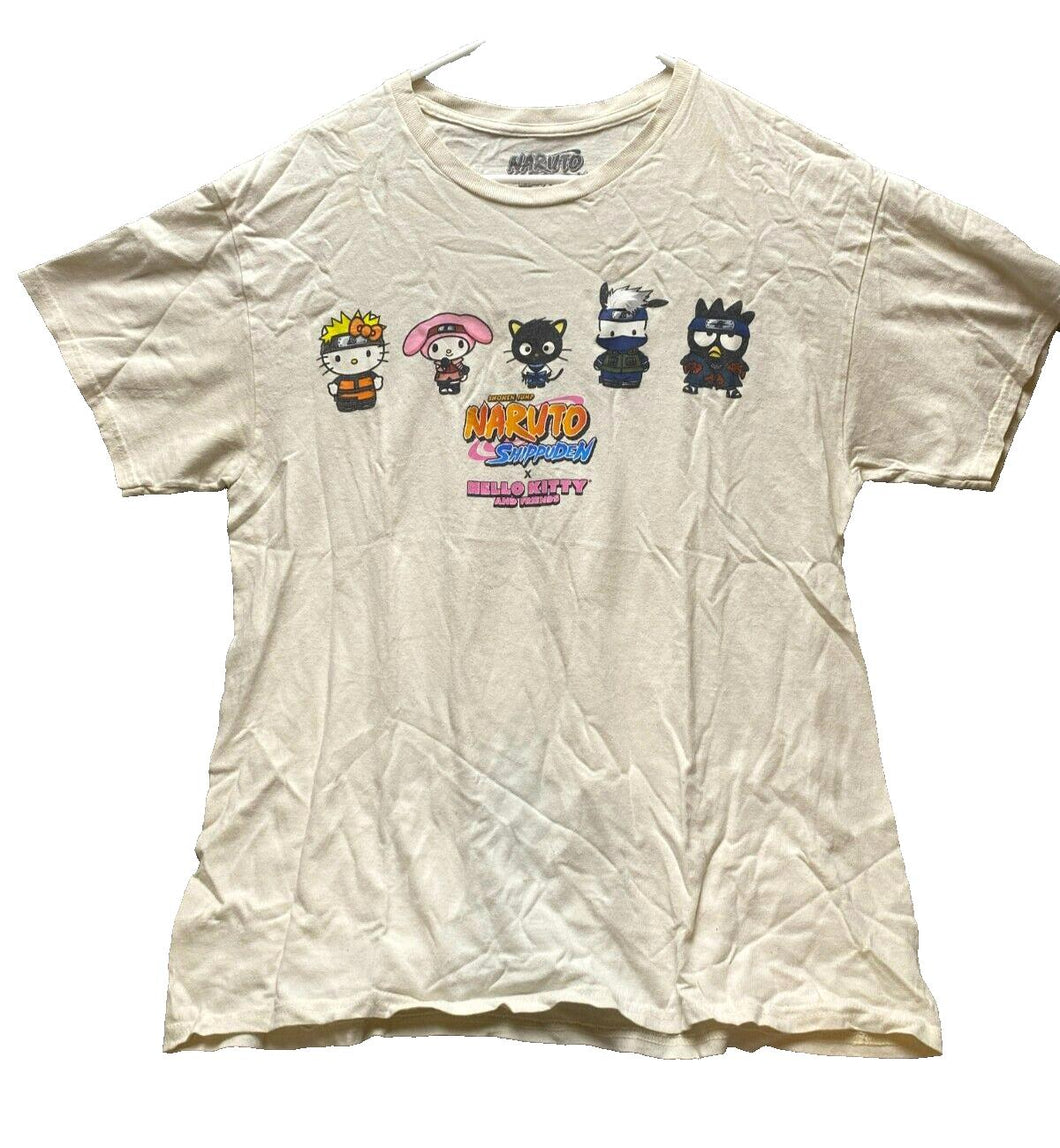 Naruto x Hello Kitty Shirt Adult Large Anime Cartoon Streetwear Crewneck Mens