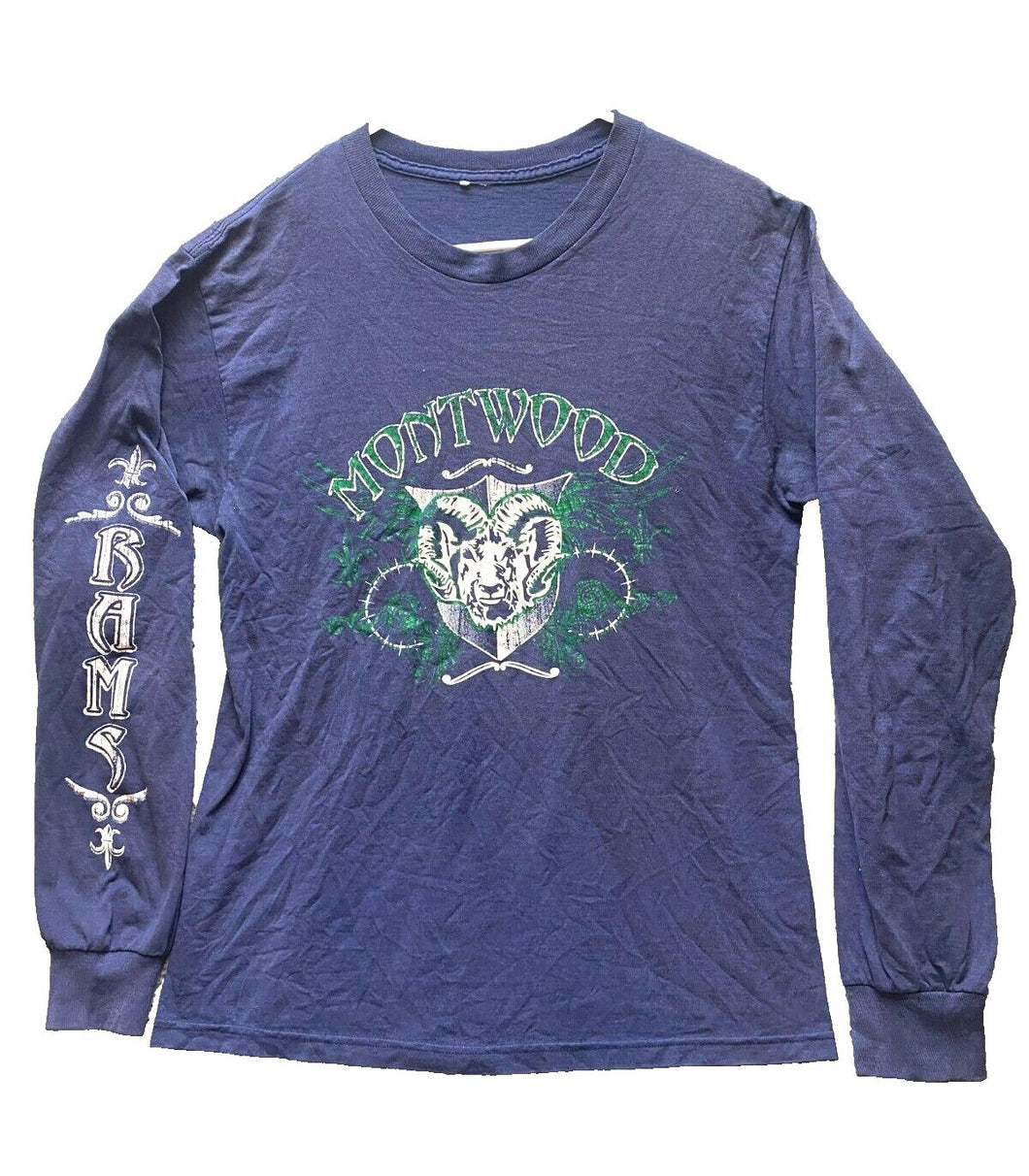 Montwood Rams Shirt Adult Medium Navy Crewneck Sportswear High School Mens