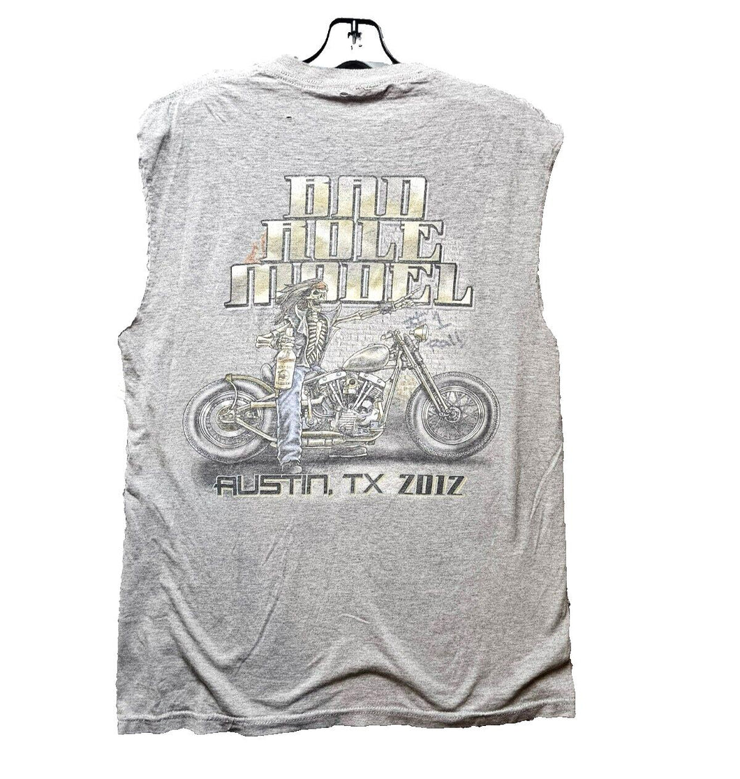 Bad Role Model Shirt Adult Medium Gray Skull Motorcycle Biker Tank Austin TX Men