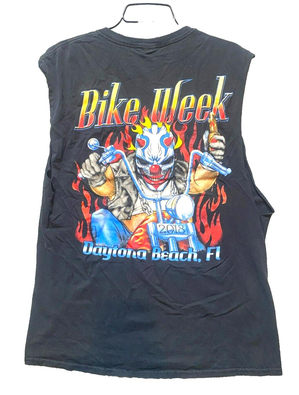 Daytona Beach Bike Week Shirt Adult Large Black Motorcycle Biker CLOWN Tank Men