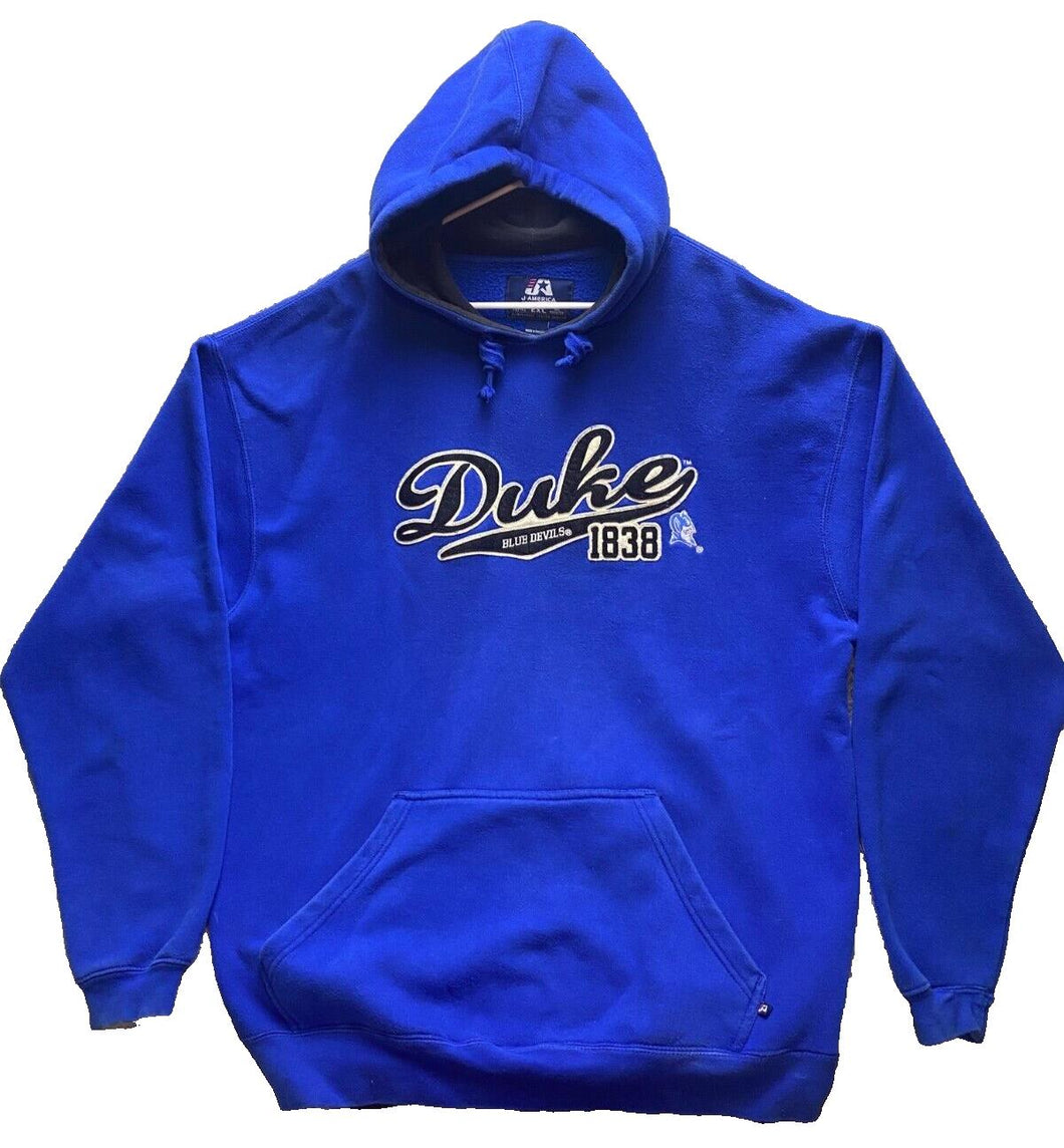 Duke Blue Devils Sweatshirt Adult 2XL Blue Hoodie J America Sportswear Mens