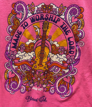 Load image into Gallery viewer, Blessed Girl T-Shirt Womens Large Pink Made To Worship Jesus Bible Christian
