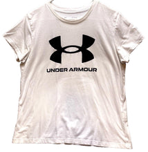 Load image into Gallery viewer, Under Armour Shirt Adult Extra Large White Athletic UA Logo Spell Out Mens
