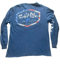 Load image into Gallery viewer, Salt Life Shirt Adult Medium Long Sleeve Amerishield Marlin Fish Live Salty Mens
