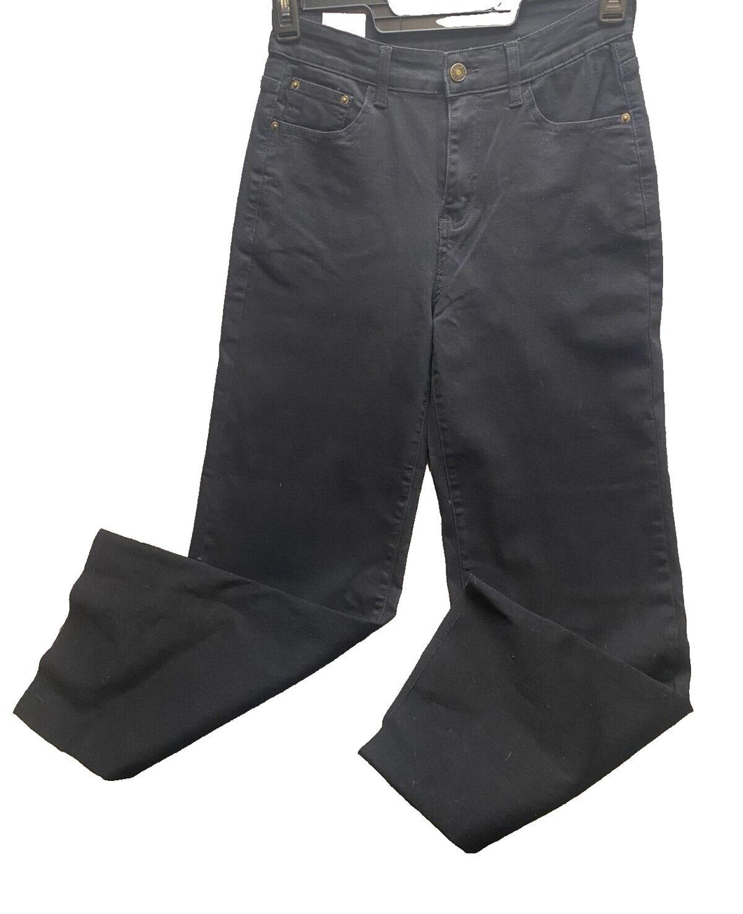 KDF Jeans Womens 8 Black Straight Leg Pants Pockets Workwear Ladies