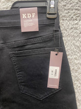 Load image into Gallery viewer, KDF Jeans Womens 8 Black Straight Leg Pants Pockets Workwear Ladies
