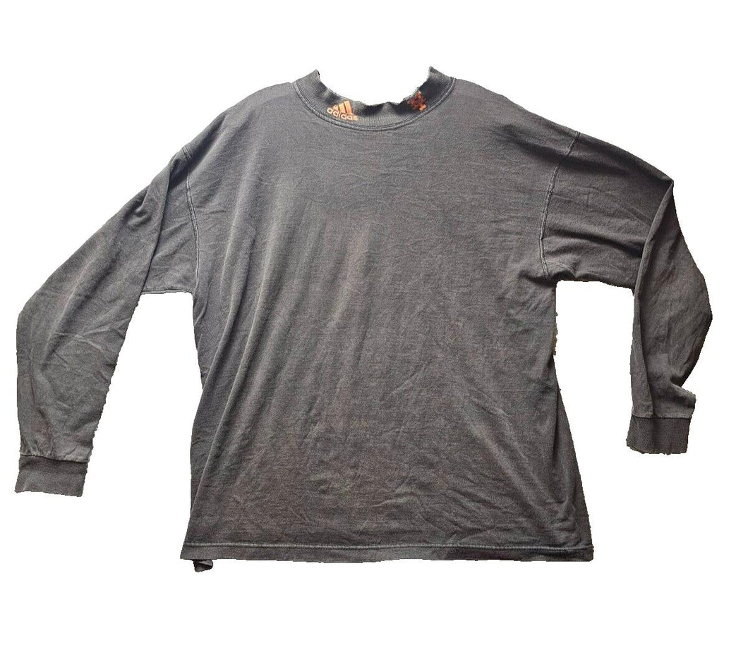 Adidas Shirt Adult Large Black Mock Neck Embroidered Logo Streetwear Active Mens