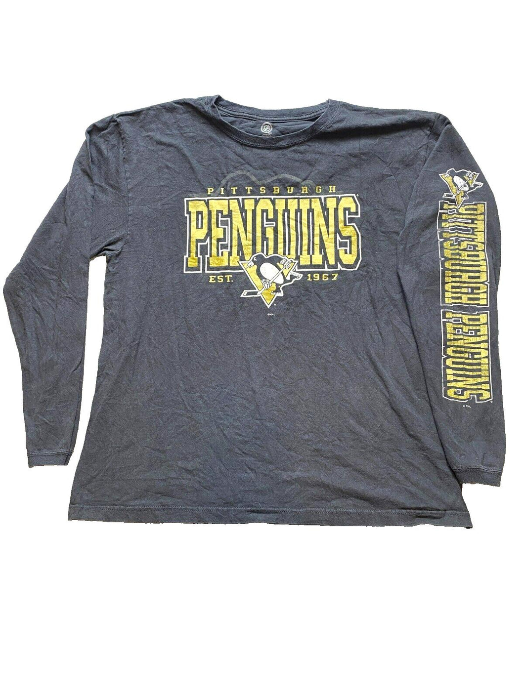 Pittsburgh Penguins Shirt Adult Extra Large Black NHL Hockey Sportswear Mens
