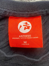 Load image into Gallery viewer, Japanese Shirt Adult Medium Black Chest Pocket Streetwear Crewneck Anthesis Mens
