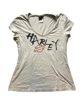Load image into Gallery viewer, Harley Davidson Shirt Womens Large Gray Motorcycles Biker V-Neck Streetwear Lady
