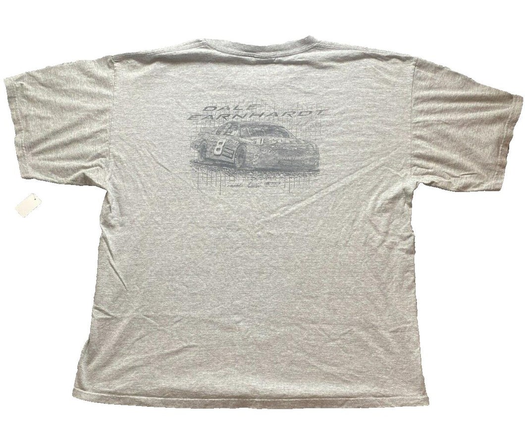 VTG Dale Earnhardt Shirt Adult 2X 2XL Gray Budweiser Chase NASCAR Race 90s Mens