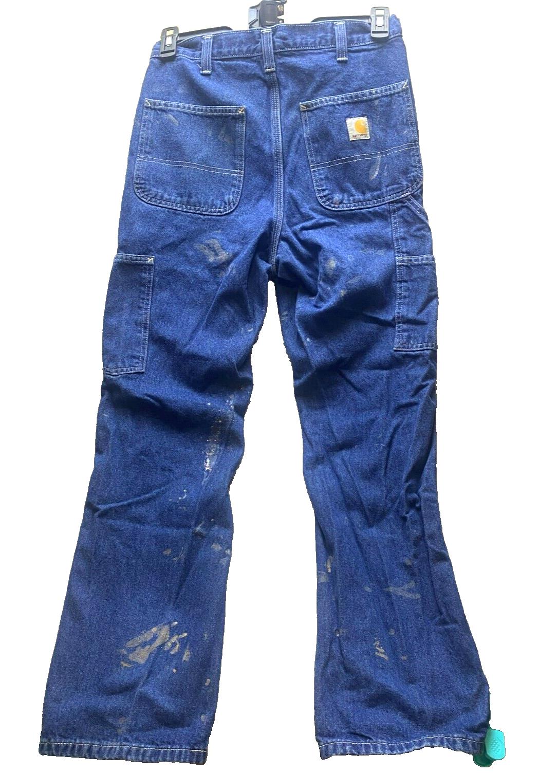 Carhartt Jeans Adult 30x30 Blue Denim Dungaree Fit Carpenter Workwear 382-83 Men