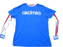 Load image into Gallery viewer, Akademiks Shirt Adult Extra Large Blue White Color Blocked Two-Fer akdmks Mens

