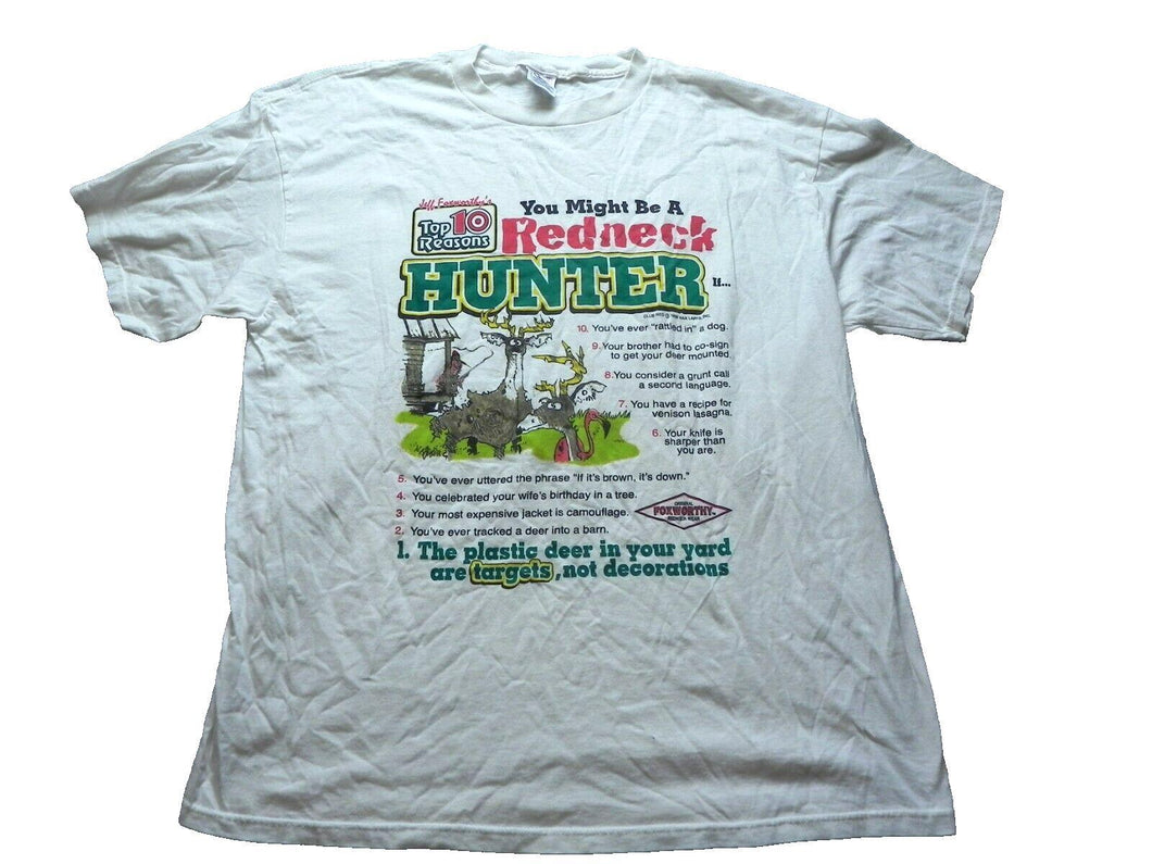 VTG Redneck Hunter Shirt Adult Extra Large Jeff Foxworthy Deer Hunting Hunt Mens