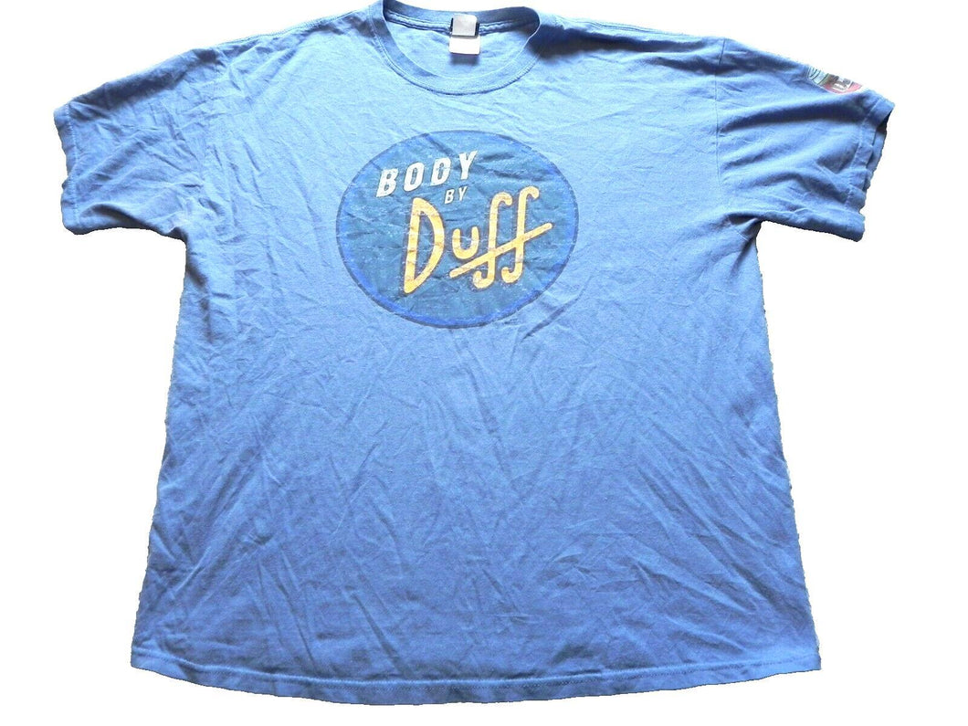 Body By Duff Shirt Adult Extra Large Blue Beer The Simpsons Homer TV Show Mens