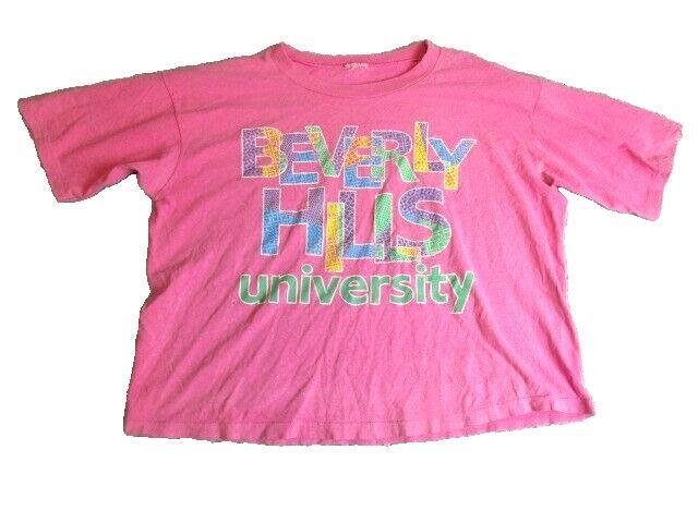 VTG  Beverly Hills Shirt Womens 3XL University Single Stitch Cropped 90s Ladies