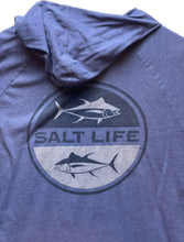 Load image into Gallery viewer, Salt Life Sweatshirt Adult Large Heather Navy Live Salty Lightweight Hoodie Mens
