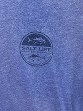 Load image into Gallery viewer, Salt Life Sweatshirt Adult Large Heather Navy Live Salty Lightweight Hoodie Mens
