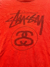 Load image into Gallery viewer, Stussy Shirt Adult Medium Red SS Script Logo Streetwear Skater Crewneck Mens
