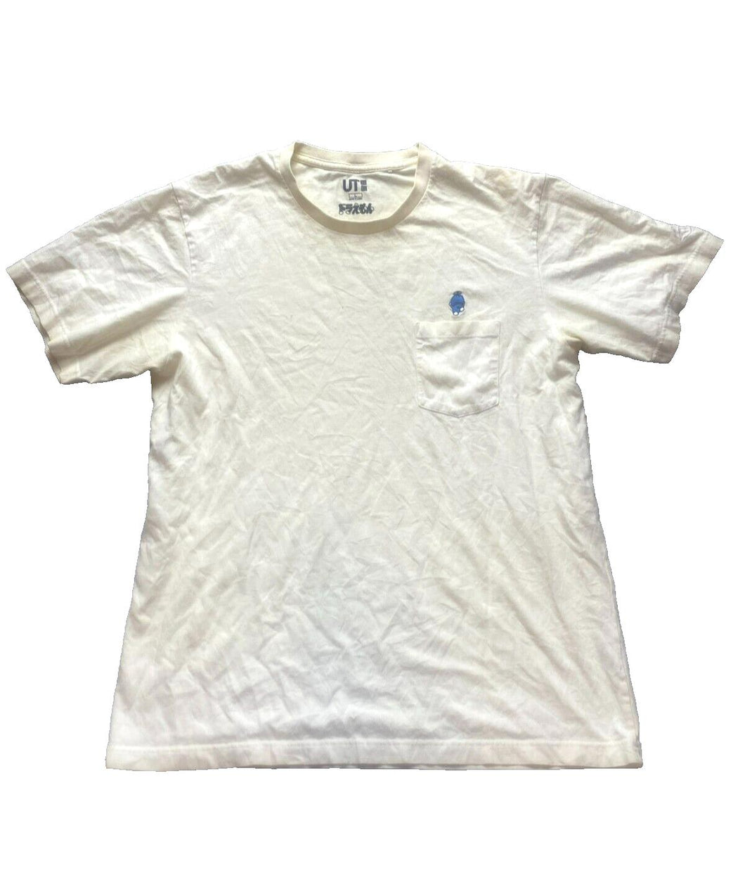 Uniqlo X Doraemon Shirt Adult Large Beige Pocket Skateboarding Embroidered Mens