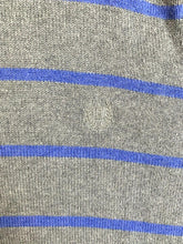 Load image into Gallery viewer, CHAPS Ralph Lauren Sweater Adult Medium Gray Blue Striped Crest Logo Knitted Men
