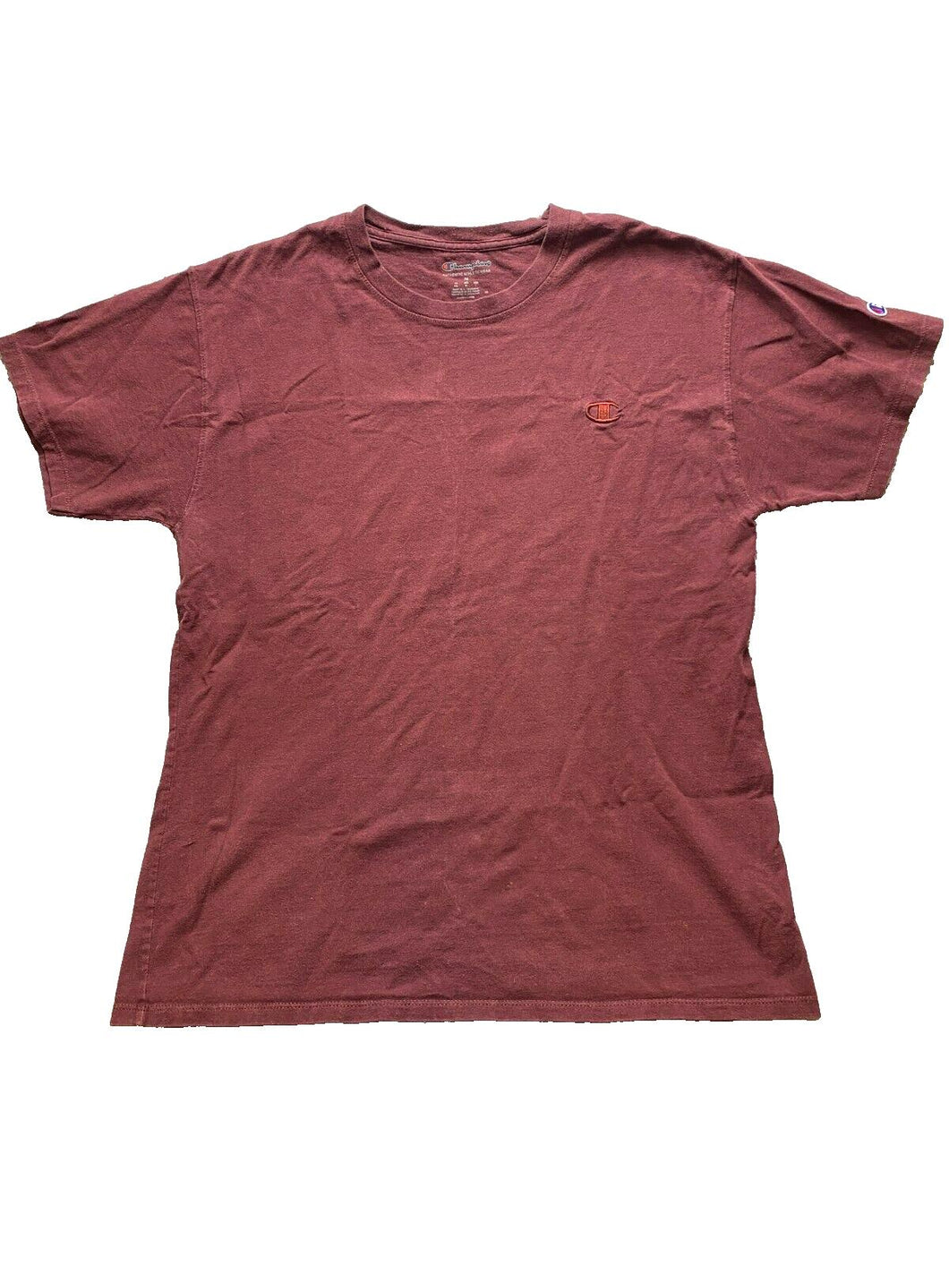 Champion Shirt Adult Medium Maroon Embroidered Logo Authentic Athleticwear Mens
