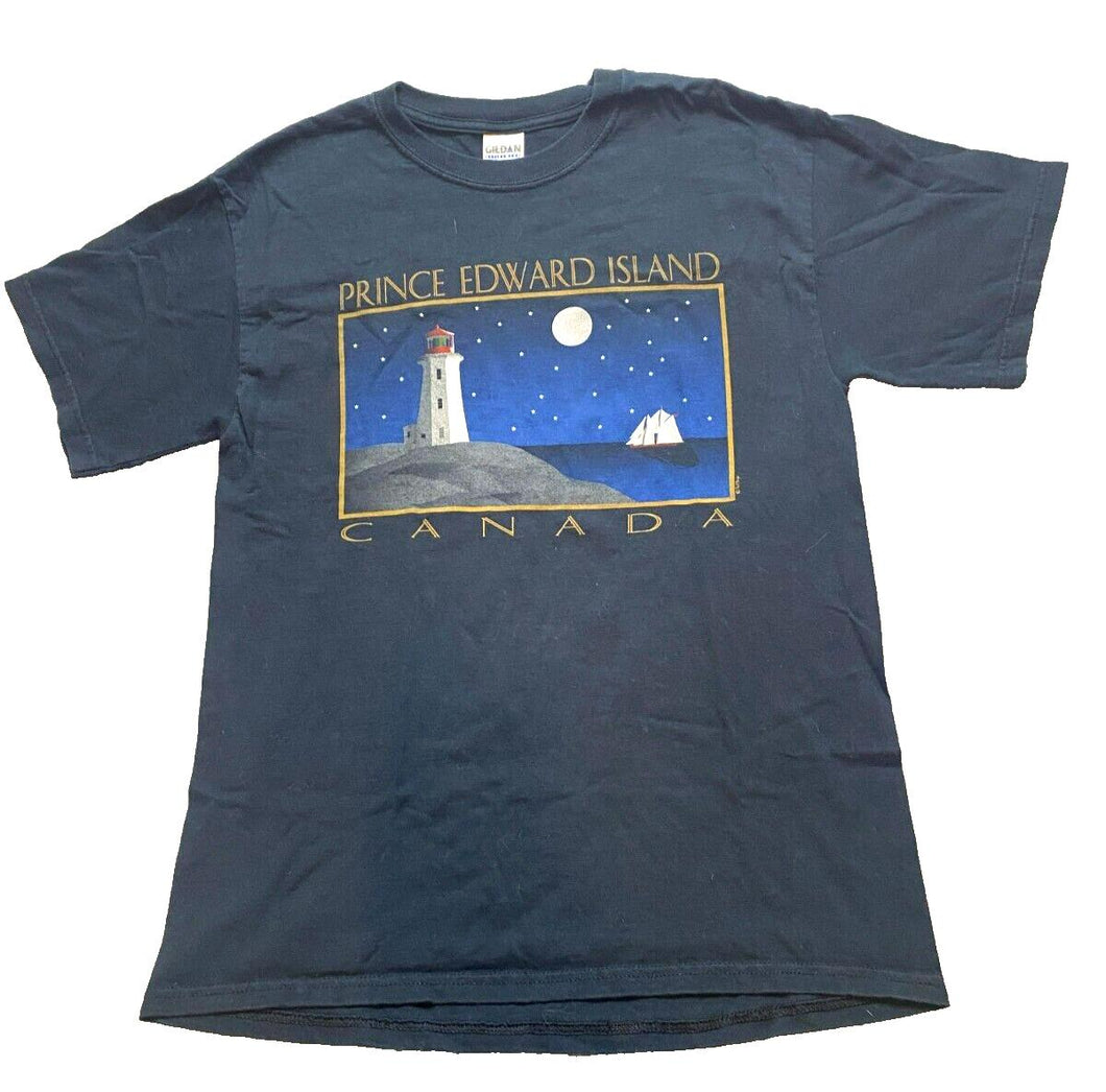 VTG Prince Edward Island Canada Shirt Adult Medium Lighthouse Sail Boat 90s Mens