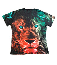 Load image into Gallery viewer, Lion Head Shirt Adult Large Black Red Green 3D Flaming Novelty Streetwear Mens
