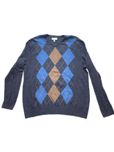Load image into Gallery viewer, Croft &amp; Barrow Sweater Adult Large Blue Argyle Diamond Outerwear Nylon Mens
