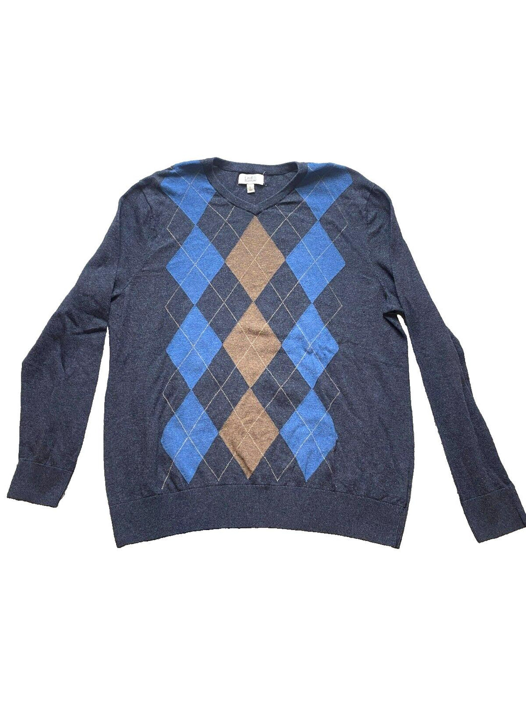 Croft & Barrow Sweater Adult Large Blue Argyle Diamond Outerwear Nylon Mens