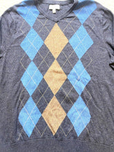 Load image into Gallery viewer, Croft &amp; Barrow Sweater Adult Large Blue Argyle Diamond Outerwear Nylon Mens
